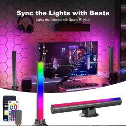 أعمدة إضاءة الألعاب الذكية المحيطية Magic RGBIC من كوزواي (بكج قطعتين) Cosoway Smart Desk Atmosphere Lamp - Magic RGBIC Light Bars (2-Pack)