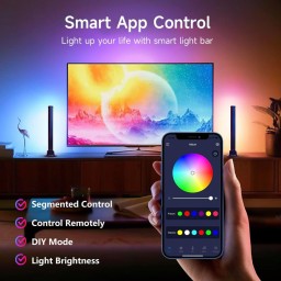 أعمدة إضاءة الألعاب الذكية المحيطية Magic RGBIC من كوزواي (بكج قطعتين) Cosoway Smart Desk Atmosphere Lamp - Magic RGBIC Light Bars (2-Pack)