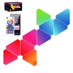 ألواح إضاءة جدارية ذكية مثلثة Magic RGBIC لغرف القيمنق والستريم Smart Triangle RGBIC Light Panels - Modular Wall LED (Music Sync & Voice Control)