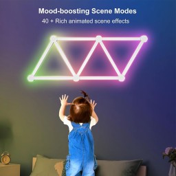 خطوط إضاءة جدارية ذكية Smart LED Light Lines (بكج 9 قطع) Smart Wall Light Lines DIY-P24 (9 Light Bars + 9 Connectors) - RGB Music Sync & Voice Control