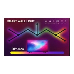 خطوط إضاءة جدارية ذكية Smart LED Light Lines (بكج 9 قطع) Smart Wall Light Lines DIY-P24 (9 Light Bars + 9 Connectors) - RGB Music Sync & Voice Control