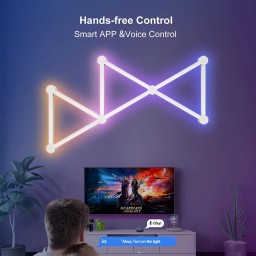 خطوط إضاءة جدارية ذكية Smart LED Light Lines (بكج 9 قطع) Smart Wall Light Lines DIY-P24 (9 Light Bars + 9 Connectors) - RGB Music Sync & Voice Control