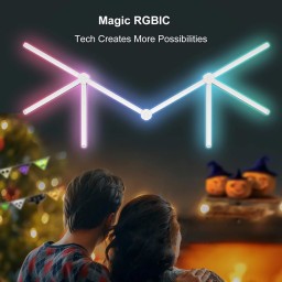 خطوط إضاءة جدارية ذكية Smart LED Light Lines (بكج 9 قطع) Smart Wall Light Lines DIY-P24 (9 Light Bars + 9 Connectors) - RGB Music Sync & Voice Control