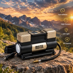 منفاخ اطارات احترافي دبل بستم 12 فولت مع حقيبة tire inflator