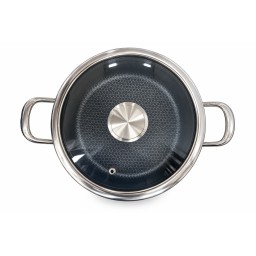 قدر طبخ ستانلس ستيل  هوني كومب غير لاصق  22 سم Honeycomb Non-Stick Cooking Pot 22 cm