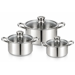 سيت قدر طبخ ستانلس ستيل هوني كومب غير لاصق Honeycomb Non-Stick Cookware Set  3 Pcs