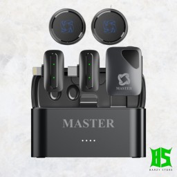 مايكروفون ماستر ميني برو اللاسلكي Master MINI PRO Wireless Microphone Noise Cancellation with Lightning, USB-C & AUX Adapters