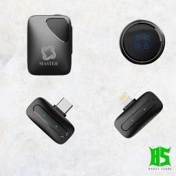 مايكروفون ماستر ميني برو اللاسلكي Master MINI PRO Wireless Microphone Noise Cancellation with Lightning, USB-C & AUX Adapters