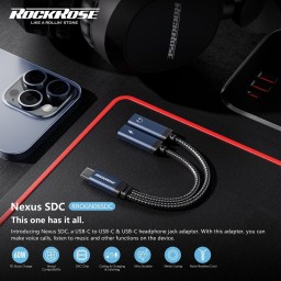 RR محول USB-C إلى USB-C + USB-C PD 60W شحن سريع الشحن والموسيقى والاتصال باللون الرمادي الأزرق RR USB-C to USB-C+USB-C Adapter PD 60W Quick Charge Charging & Music & Call Grey Blue"
