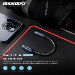 محول الصوت RR SoundLink LA Lightning إلى 3.5 مم 0.1M (تحويلة سماعة) RR SoundLink LA Audio Adapter Lightning to 3.5mm 0.1M