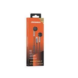 RR سماعات Lightning داخل الأذن مع DAC Instant Plug & Play أسود + رمادي RR Lightning In-Ear Earphones with DAC Instant Plug & Play Black+Gray
