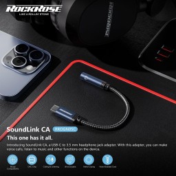 محول صوت التيار المتردد RR SoundLink USB-C إلى 3.5 مم 0.1 متر (تحويلة سماعة) RR SoundLink CA Audio Adapter USB-C to 3.5mm 0.1M