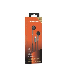 RR سماعات أذن USB-C داخل الأذن مع DAC Instant Plug & Play RR USB-C In-Ear Earphones with DAC Instant Plug & Play Black+Grey