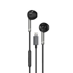 RR سماعات Lightning داخل الأذن مع DAC Instant Plug & Play أسود + رمادي RR Lightning In-Ear Earphones with DAC Instant Plug & Play Black+Gray