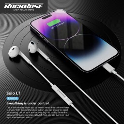 سماعة أذن iPhone RR Solo LT – Lightning – أبيض RR Solo LT Lightning In-Ear Earphones White