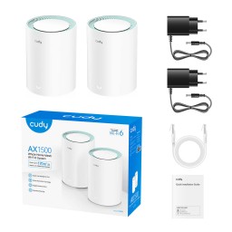 نظام CUDY M1500 شبكي Wi-Fi 6 AX1500 – باكيت قطعتين CUDY M1500 – 2PCS AX1500 Gigabit Mesh Wi-Fi 6 System