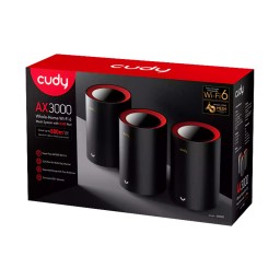 نظام CUDY M3000 شبكي Wi-Fi 6 AX3000 مع منفذ 2.5G – باكيت 3 قطع CUDY M3000 – 3PCS AX3000 2.5G Mesh Wi-Fi 6 System