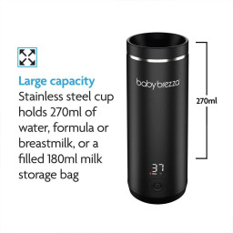 جهاز تسخين زجاجات محمول Baby Brezza SuperFast - أسود Baby Brezza SuperFast Portable Bottle Warmer - Black