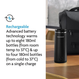 جهاز تسخين زجاجات محمول Baby Brezza SuperFast - أسود Baby Brezza SuperFast Portable Bottle Warmer - Black