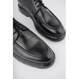 حذاء رجالي Muggo NORMAN كاجوال كلاسيكي من الجلد الطبيعي أسود Muggo NORMAN Men's Casual Classic Genuine Leather Orthopedic Shoes - Black