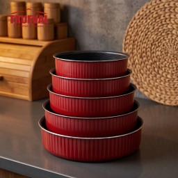 سيت تبسي فرن تروفال 5 قطع مستطيل Tabsi Pot set TRUEVAL
