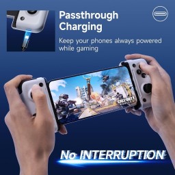 وحدة تحكم EasySMX M05 للألعاب على الهواتف الذكية (iPhone بمنفذ USB-C وAndroid)، مزودة بمشغلات بتقنية Hall واهتزاز متطور. EasySMX M05 Mobile Gaming Controller for iPhone  (USB-C) & Android,Phone Controller for Android with Hall Trigger