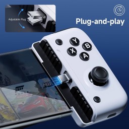 وحدة تحكم EasySMX M05 للألعاب على الهواتف الذكية (iPhone بمنفذ USB-C وAndroid)، مزودة بمشغلات بتقنية Hall واهتزاز متطور. EasySMX M05 Mobile Gaming Controller for iPhone  (USB-C) & Android,Phone Controller for Android with Hall Trigger