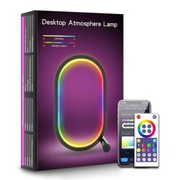 مصباح مكتبي ذكي حلقي تفاعلي RGBIC Hue لغرف القيمنق والسيت اب Desktop Atmosphere Lamp - Smart RGBIC Hue Ring Light (Powered by Tuya)