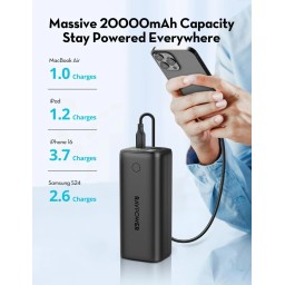 باور بانك RAVPower RP-PB208 Ultra PD Pioneer سعة 20000mAh بقدرة 100W مع شاشة رقمية ذكية RAVPower RP-PB208 Ultra PD Pioneer 20000mAh 100W Power Bank with Smart Digital Display