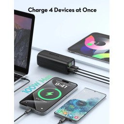 باور بانك RAVPower RP-PB208 Ultra PD Pioneer سعة 20000mAh بقدرة 100W مع شاشة رقمية ذكية RAVPower RP-PB208 Ultra PD Pioneer 20000mAh 100W Power Bank with Smart Digital Display
