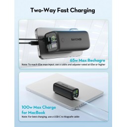 باور بانك RAVPower RP-PB208 Ultra PD Pioneer سعة 20000mAh بقدرة 100W مع شاشة رقمية ذكية RAVPower RP-PB208 Ultra PD Pioneer 20000mAh 100W Power Bank with Smart Digital Display