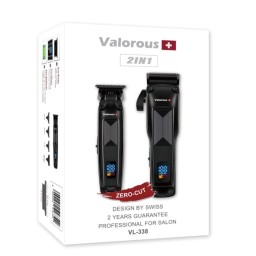 ماكنة حلاقه شحن 2 في 1 , شاشة LCD ولروس موديل VL-338 2-in-1 Rechargeable Hair Clipper, LCD Screen,Valorous VL-338 Model