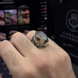 خاتم العقيق اليماني Andalusian Yemeni Agate Ring