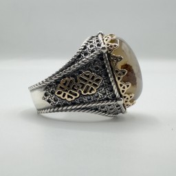 خاتم العقيق اليماني Andalusian Yemeni Agate Ring