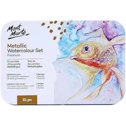 الوان مائية ميتاليك 21 لون Water colour metallic 21pc