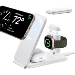 محطة شحن ESR 3 في 1، حامل شاحن MagSafe قابل للطي لهاتف iPhone 25w ESR 3 in 1 Charging Station, Foldable MagSafe Charger Stand for iPhone 25w