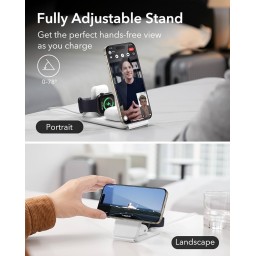 محطة شحن ESR 3 في 1، حامل شاحن MagSafe قابل للطي لهاتف iPhone 25w ESR 3 in 1 Charging Station, Foldable MagSafe Charger Stand for iPhone 25w