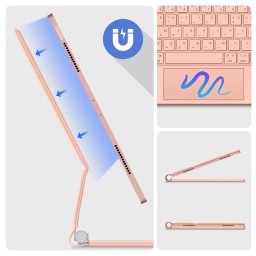 لوحة مفاتيح سحرية من GOOJODOQ لجهاز iPad Pro 11 بوصة 4th/3rd/2nd/1st Gen iPad Air 11 M2 M3 Air 4 Air 5أبيض GOOJODOQ Magic Keyboard with Floating Stand for iPad Pro 11-inch (1st–4th Gen) and iPad Air 11 (M2, M3, Air 4, Air 5)