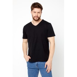 تي شيرت رجالي بياقة V، عبوة 3 قطع أساسية، قطن 100%، قصة عادية - ألوان متعددة Men's Multi-Color 100% Cotton V-Neck T-Shirt Regular Fit - 3 Basic Pack