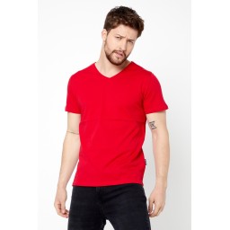 تي شيرت رجالي بياقة V، عبوة 3 قطع أساسية، قطن 100%، قصة عادية - ألوان متعددة Men's Multi-Color 100% Cotton V-Neck T-Shirt Regular Fit - 3 Basic Pack