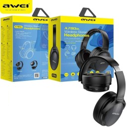 سماعة رأس Awei A780BL بلوتوث 5.0 لاسلكية/سلكية (ميكروفون، باس عميق، IPX5، مدخل 3.5 مم) - أسود Awei A780BL Bluetooth 5.0 Wireless/Wired On-Ear Headphones with Microphone, Deep Bass, IPX5, 3.5mm Jack - Black