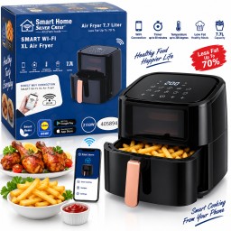 قلاية هوائية ذكية Silver Crest Smart Home بسعة 7.7 لتر مع Wi-Fi Silver Crest Smart Home Wi-Fi XL Air Fryer 7.7L