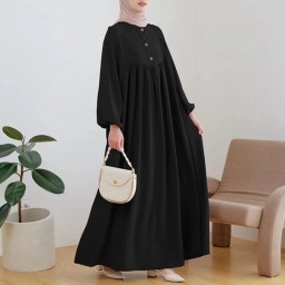 فستان قطني ماكسي أنيق بتصميم فضفاض Hijab Dress