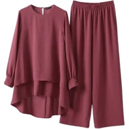 طقم نسائي من قطعتين بتصميم طبقات أنيق Women set