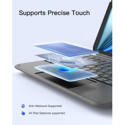 لوحة مفاتيح Inateck فائقة الخفة لجهاز iPad 11 pro Air A16 Inateck Ultralight Keyboard for iPad (A16) 11th/10th Gen 2022 (11/10.9 inch), Air 11" M4 2026/M3/M2, Air5/4th, Pro 11 4/3/2/1