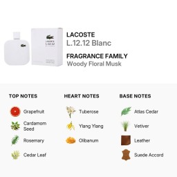 عطر لاكوست إل 12.12 بلانك Lacoste L.12.12 Blanc Eau de Toilette