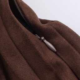 تنورة بليسيه شامواه أنيقة مع حزام Pleated Suede skirt
