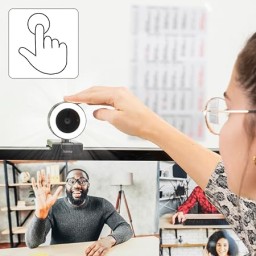 كاميرا ويب هاما C-850 برو بدقة QHD 2K مع إضاءة حلقة LED وريموت كنترول Hama C-850 Pro QHD 2K Webcam