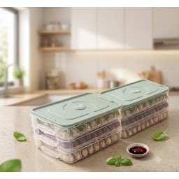 منظم وحافظ الطعام المتعدد الطبقات Pastry and Kibbeh Freezer Box