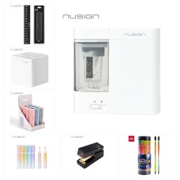مقطة كهربائية نيوساين + باقة (7 منتجات) Nusign Rotary Sharpener + Bundle (7 items)